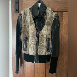 Rudsak leather & fur (genuine rabbit) jacket size S